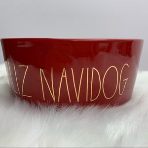 Rae Dunn FELIZ NAVIDOG Ceramic Dog Bowl NEW